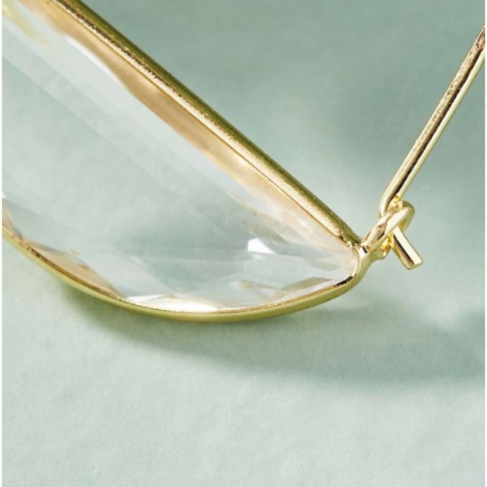 Anthropologie Crescent Hoop Earrings — NEW — Clear - Picture 2 of 6